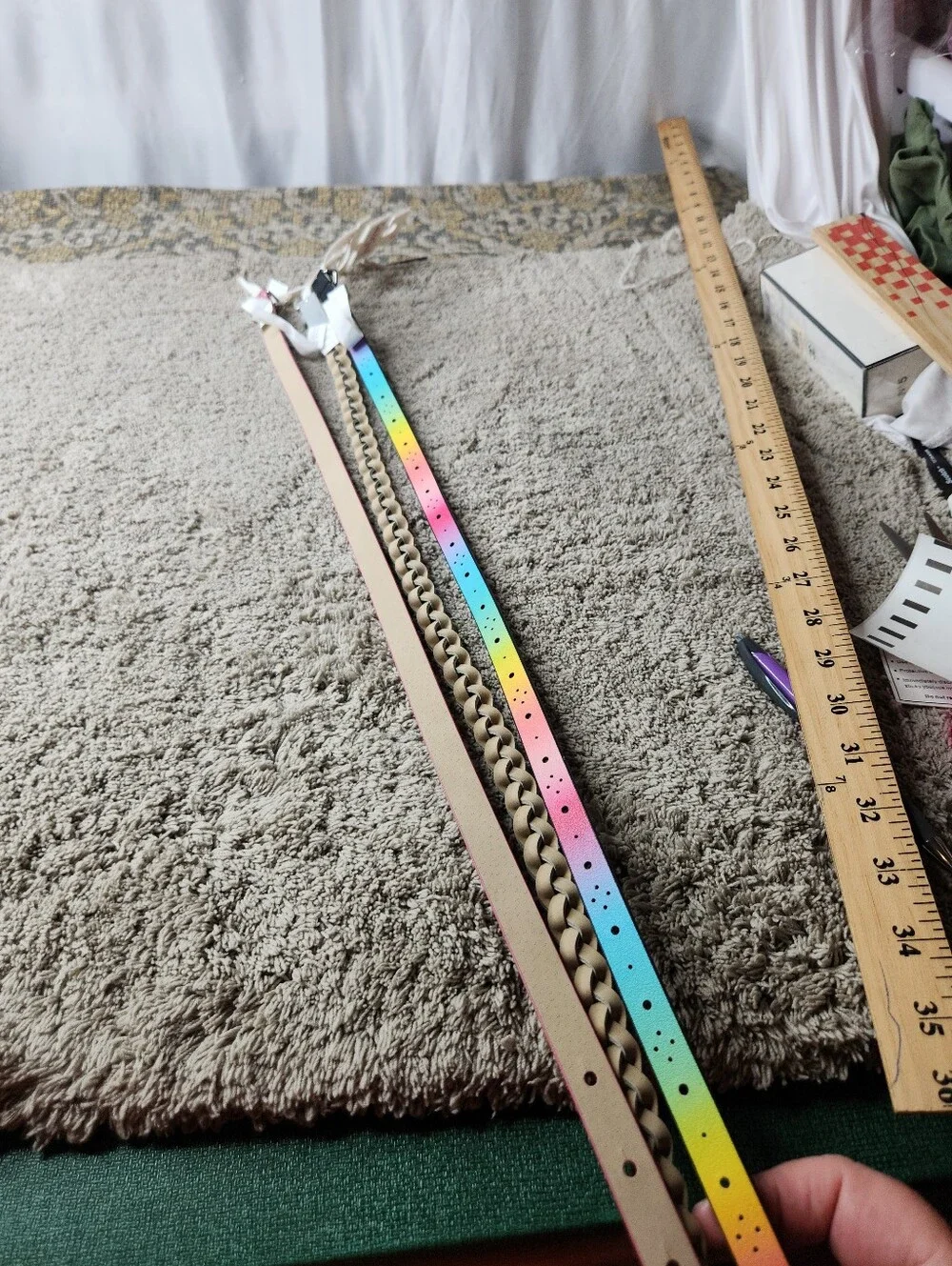 Girls' 3pk Rainbow Belt Set - Cat & Jack S: Adjustable Skinny Belts with Buckle